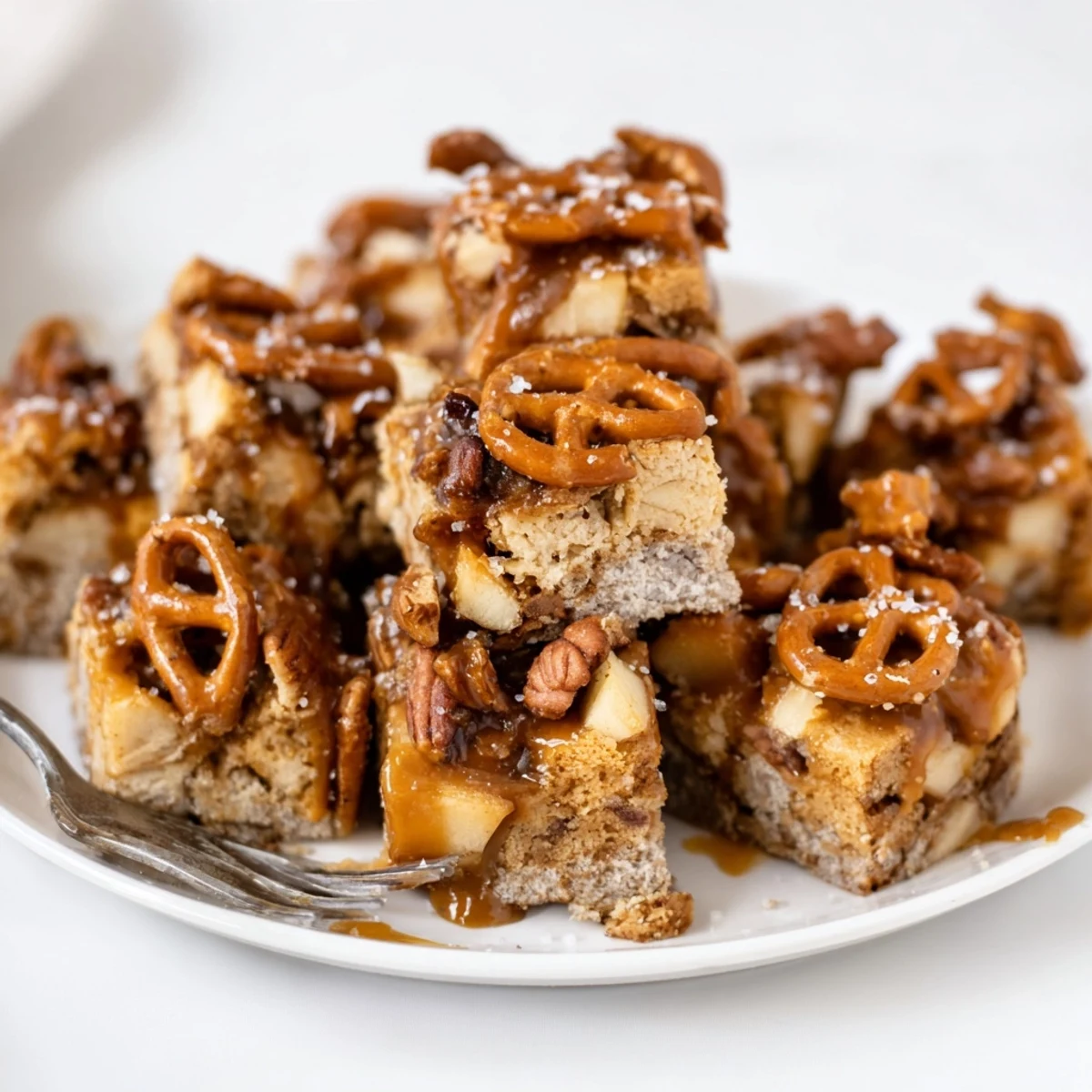 Caramel Apple Spicy Pretzel Bars #102