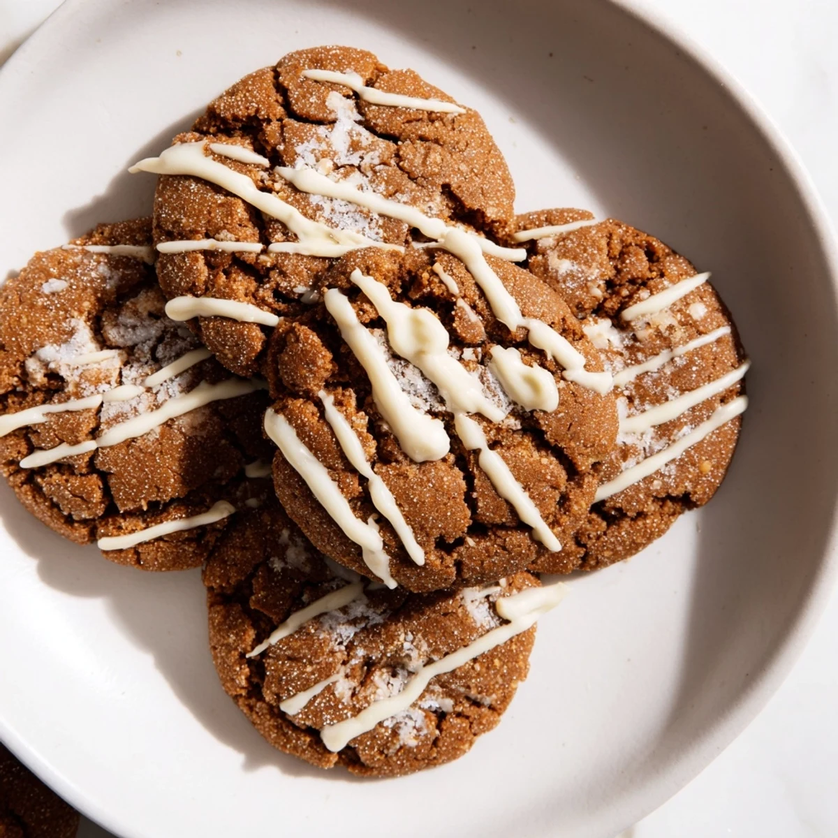 Warm gingerbread latte cookies with espresso glaze, perfect for holiday baking and sharing.