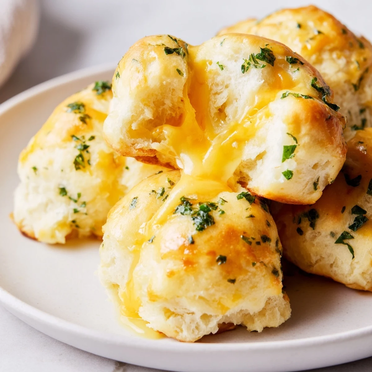 Warm, cheesy Mini Cheddar Bay Biscuit pull-aparts with crispy edges, perfect for savory snacking.