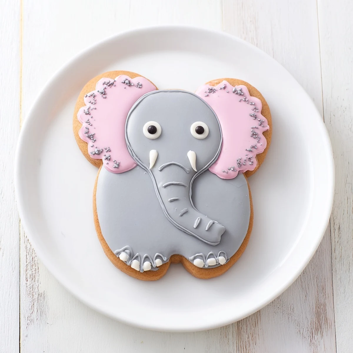 These colorful Biscuits Amical Éléphant Géant, jumbo sugar cookies, await dipping in milk for a treat.
