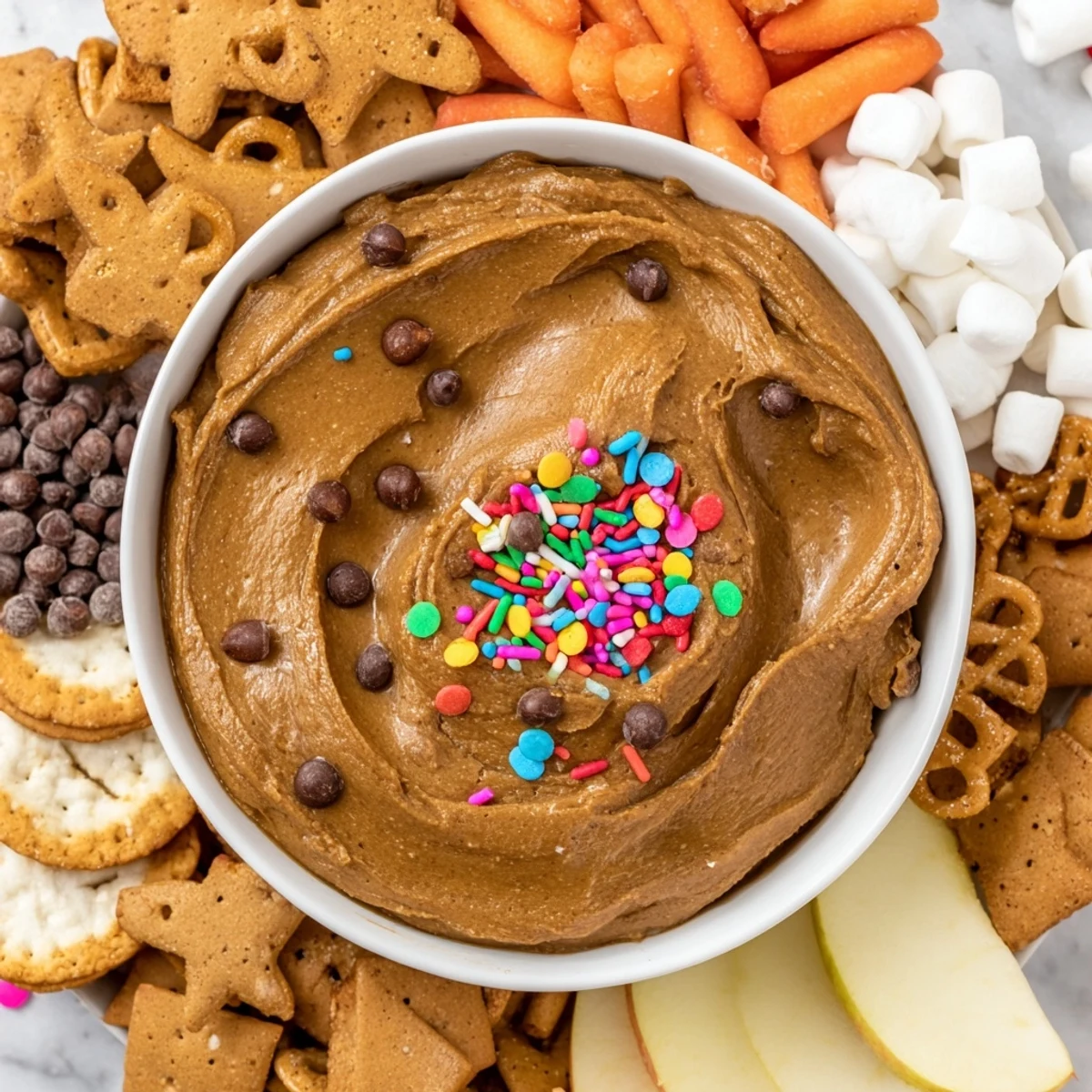 Creamy Gingerbread House Dip board, full of gingerbread flavors; perfect for holiday entertaining.
