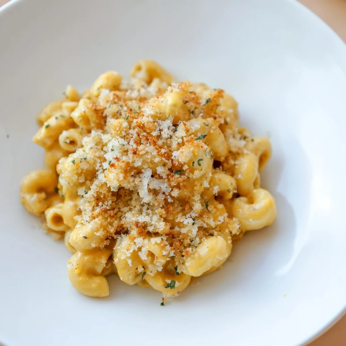 Golden-brown Butternut Squash Mac, a creamy, cheesy dish ready to serve and enjoy tonight.