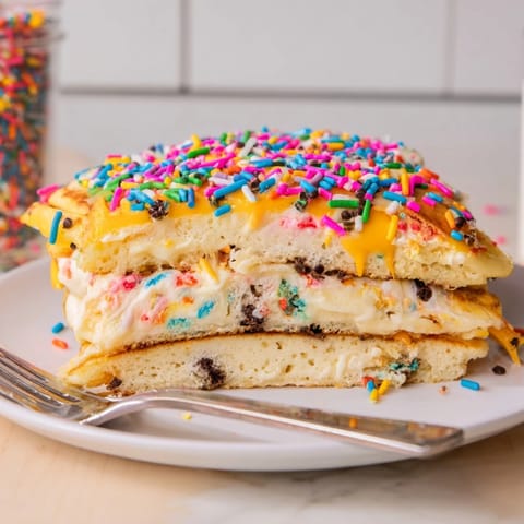 Cheesy Monster Cake Pancake