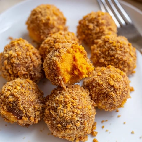 Deliciously fluffy Sweet Potato Maple Pretzel Biscuit Balls ideal for your snack table.  