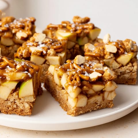 Caramel Apple Spicy Pretzel Bars