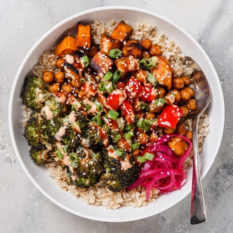 Customizable Bold Sauce Drizzle Bowls featuring miso-butter and gochujang-maple drizzle.  
