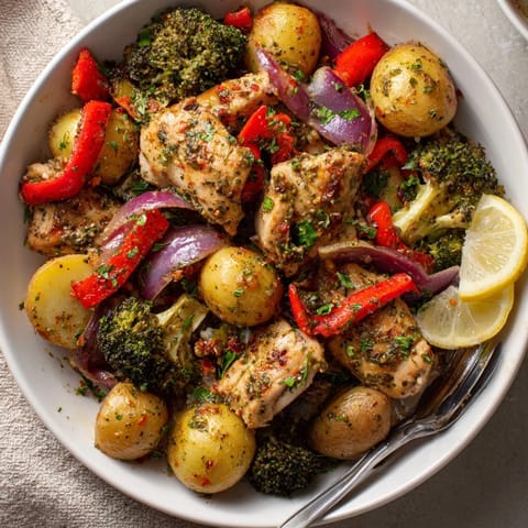Colorful Lazy Gourmet Chicken & Vegetable One-Pot, bursting with flavor and vibrant veggies.  