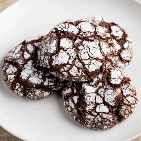 Perfectly crinkled Chocolate Crinkle Cookies, a classic dessert with a powdered sugar coating.