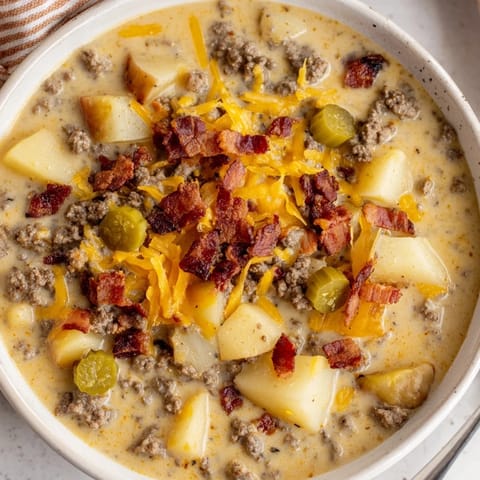 Crockpot Cheeseburger Soup