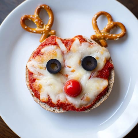 Reindeer Face Pizza Bagels