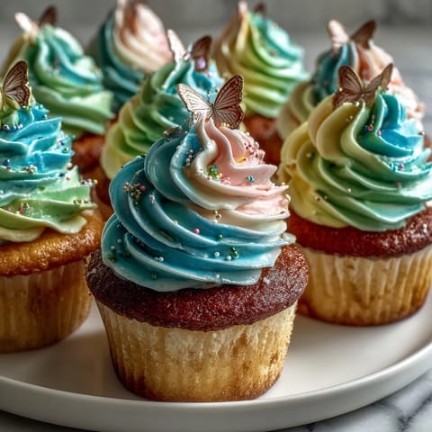 Spring Cupcakes Pastel Butterfly