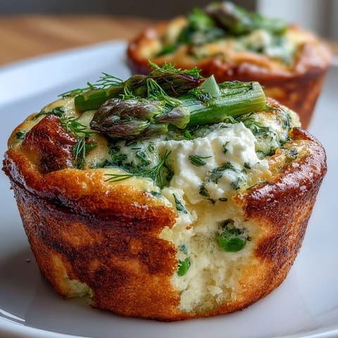 Spring Frittata Muffins bursting with fresh asparagus, peas, and herbs, baked golden for a protein-packed breakfast.  