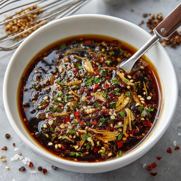 Vibrant image of steak soaking in flavorful Ginger & Garlic Savory Marinade, essential for tender results.