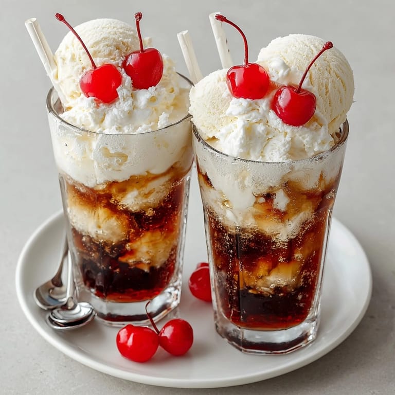 Vanilla vodka-infused cream soda float cocktails with chilled glasses, ideal for a party.