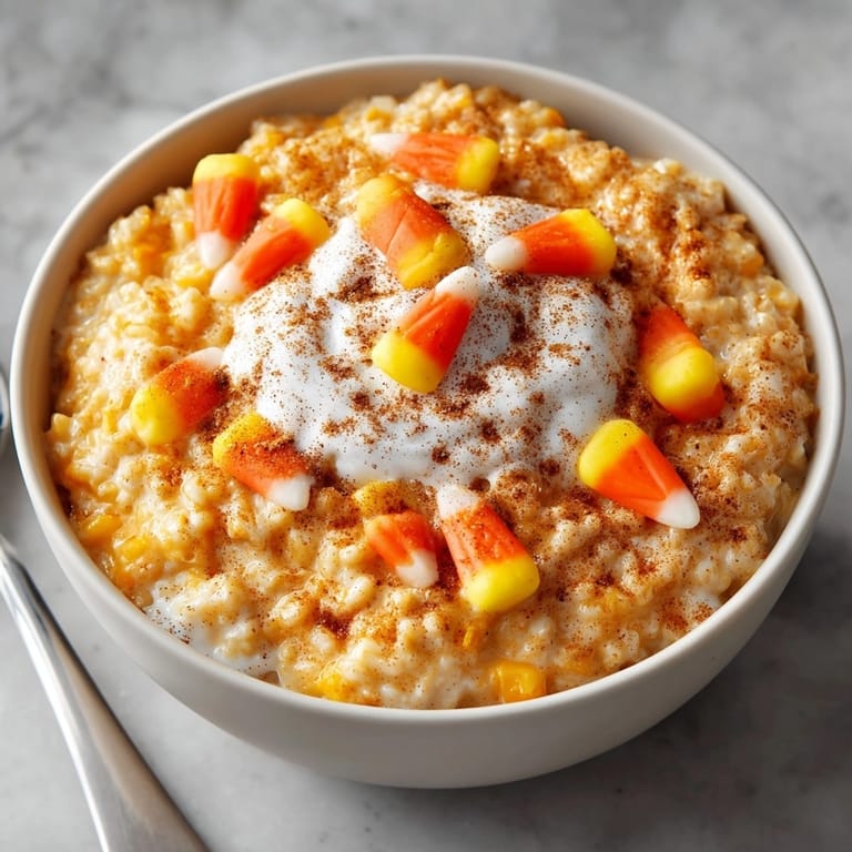 Creamy Pumpkin Spice Rice Pudding, a comforting fall treat spiced with warming spices.