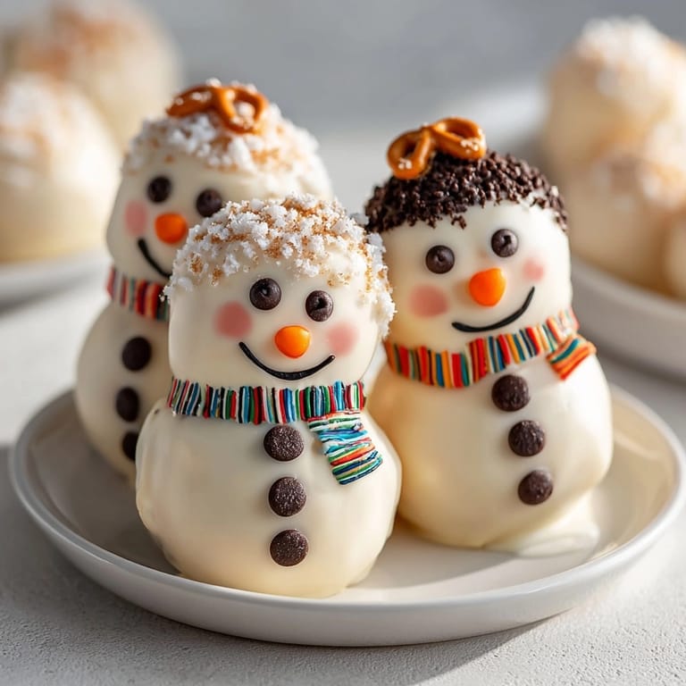 Chilling No-Bake Oreo Truffles Snowmen ensures a firm, sweet, easy-to-decorate holiday treat.