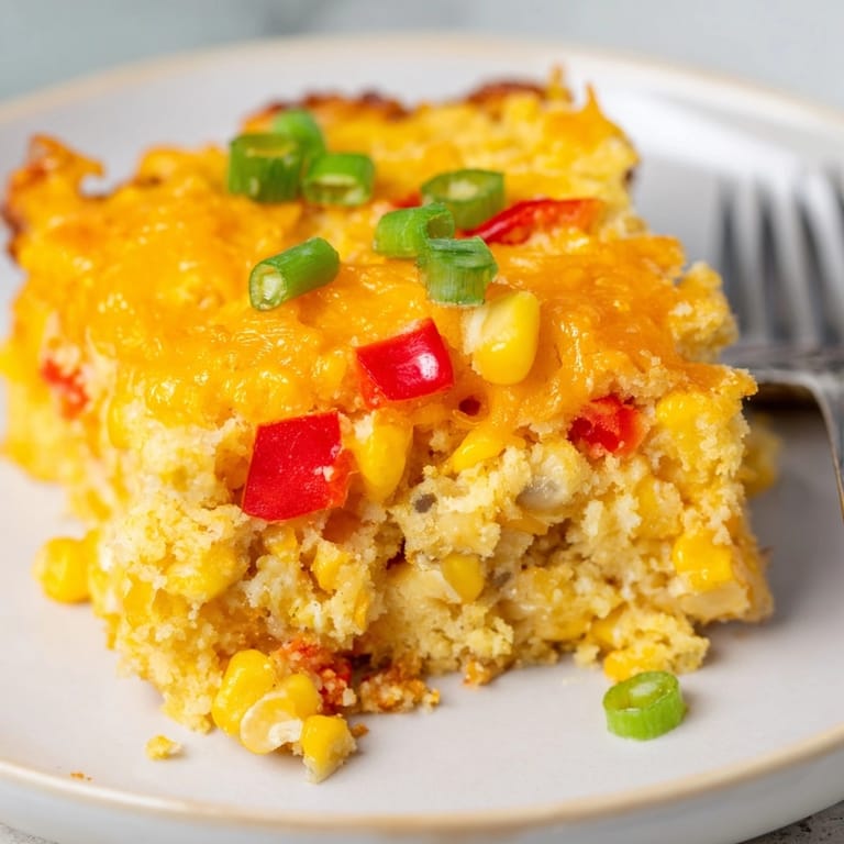 Homemade Cheesy Cajun Cornbread Casserole recipe: a cheesy, spicy, sweet, and savory delight.