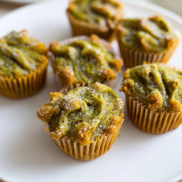 Moist and flavorful matcha pumpkin muffin butter bites served warm for a cozy snack.  