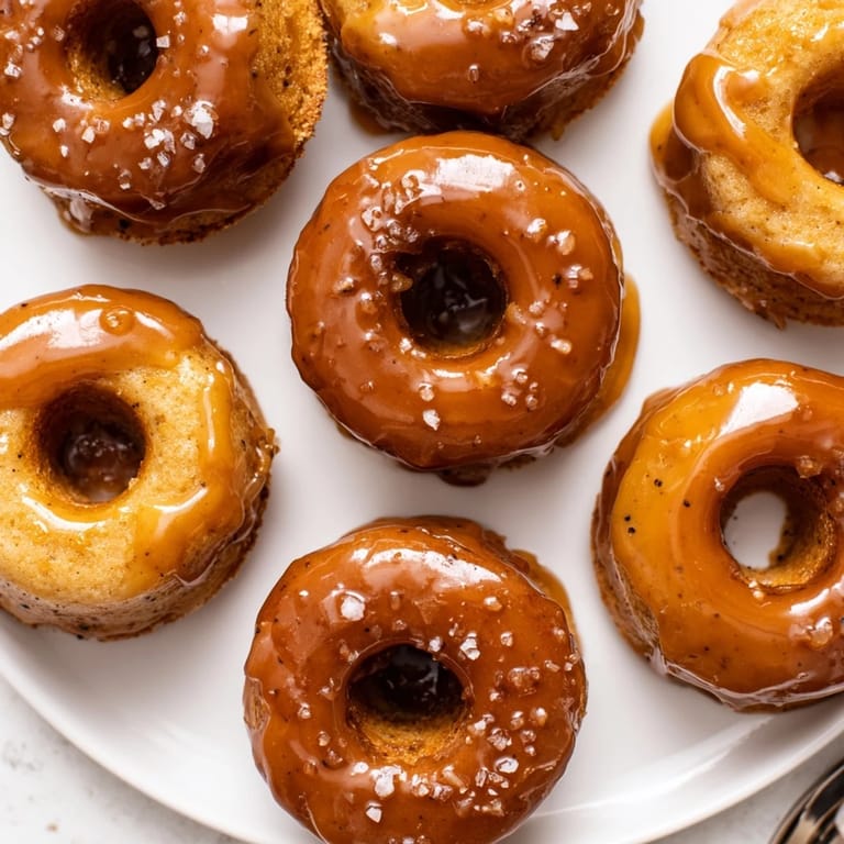 Decadent Chai Caramel Coffee Pancake Donuts, perfectly baked and enticingly glazed.