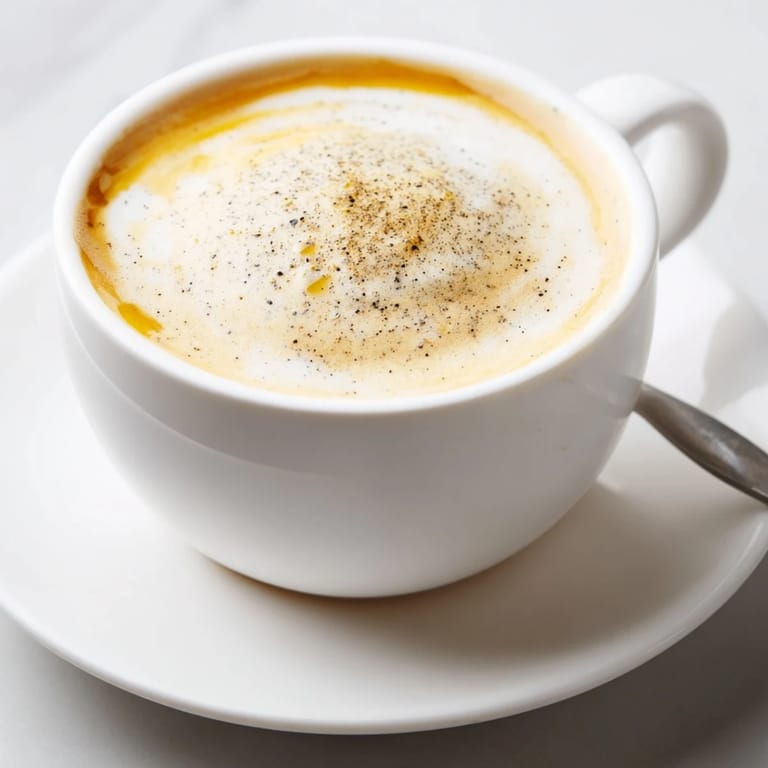 Creamy Onion Latte with caramelized onions, offering a unique twist on tradition.  