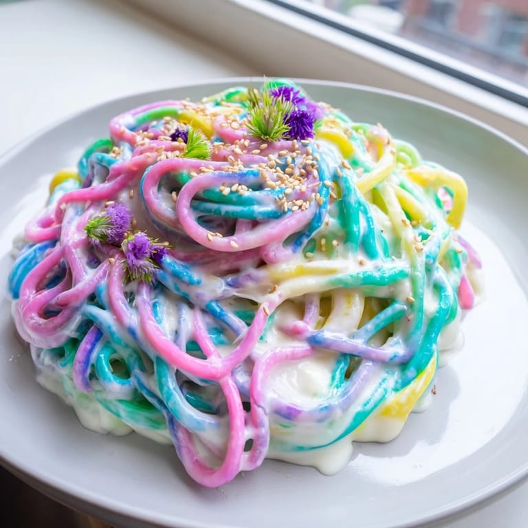 Colorful Neon Noodle Cloud bursting with flavor, served in a whimsical bowl presentation.