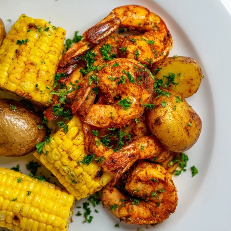Vibrant Cajun Shrimp & Sweet Corn Platter, a flavorful gluten-free meal, perfect for summer.