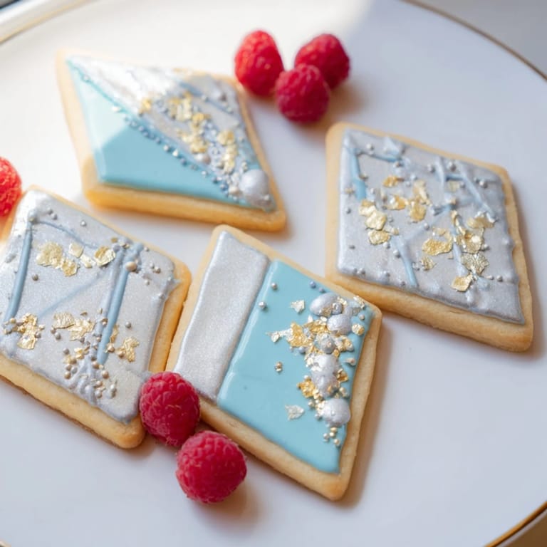 Shimmering silver dragées adorn this Engagement Ring Diamond Dessert Tray, an exquisite dessert display.