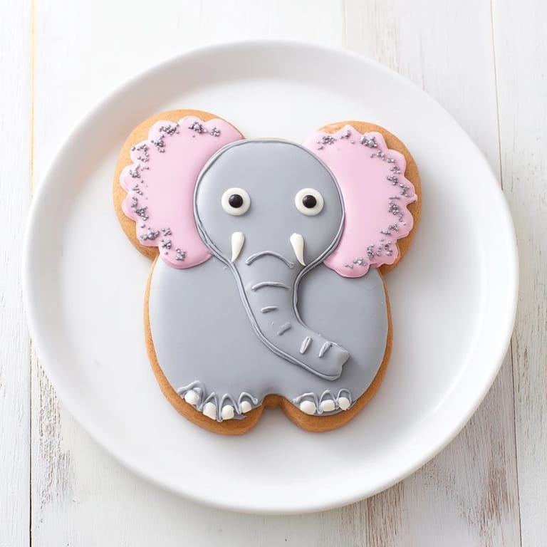These colorful Biscuits Amical Éléphant Géant, jumbo sugar cookies, await dipping in milk for a treat.