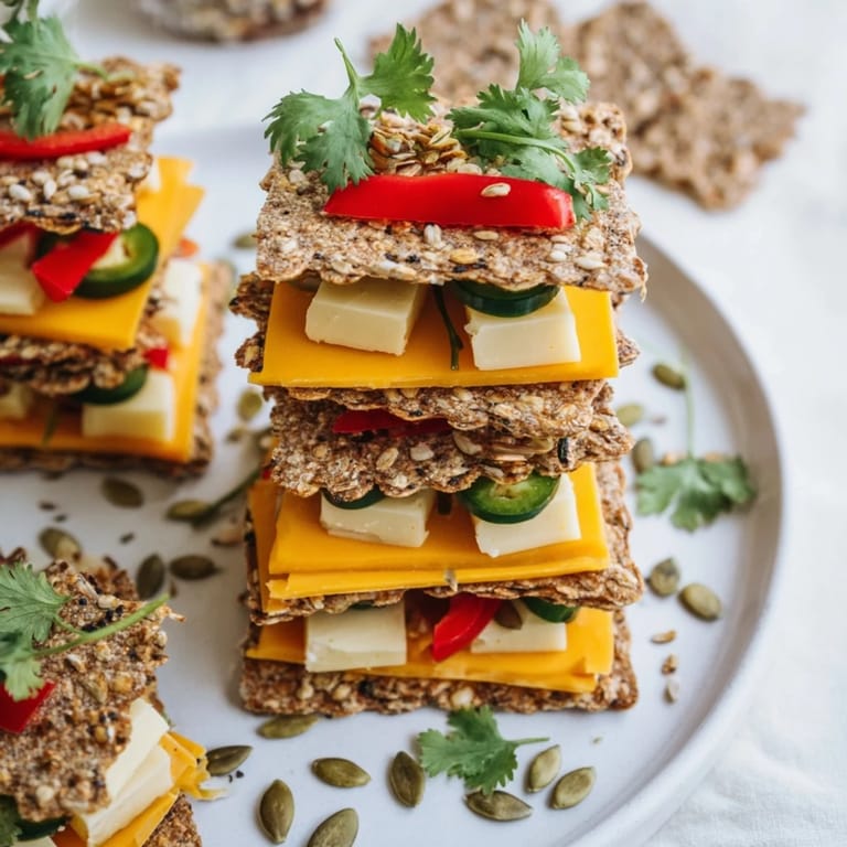 Enjoy the unique flavors of The Southwest Mesa, an eye-catching appetizer with blue cheese and various colorful garnishes.