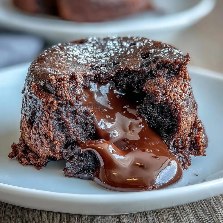 Gooey Chocolate Lava Cakes with Espresso are garnished with espresso beans and ready to serve on a marble surface.