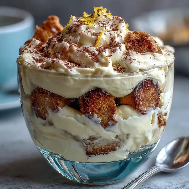 Individually portioned limoncello tiramisu cups showcase delicate ladyfinger layers soaked in citrus liqueur, topped with smooth mascarpone cream and bright lemon garnish.