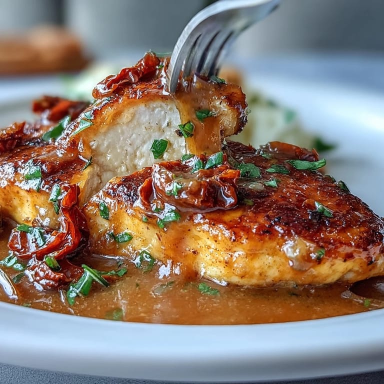 Golden-seared chicken breasts smothered in a luscious creamy sauce, perfect for a romantic dinner.